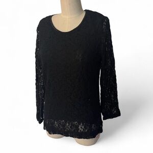 Elegant Black Lace Women's Top